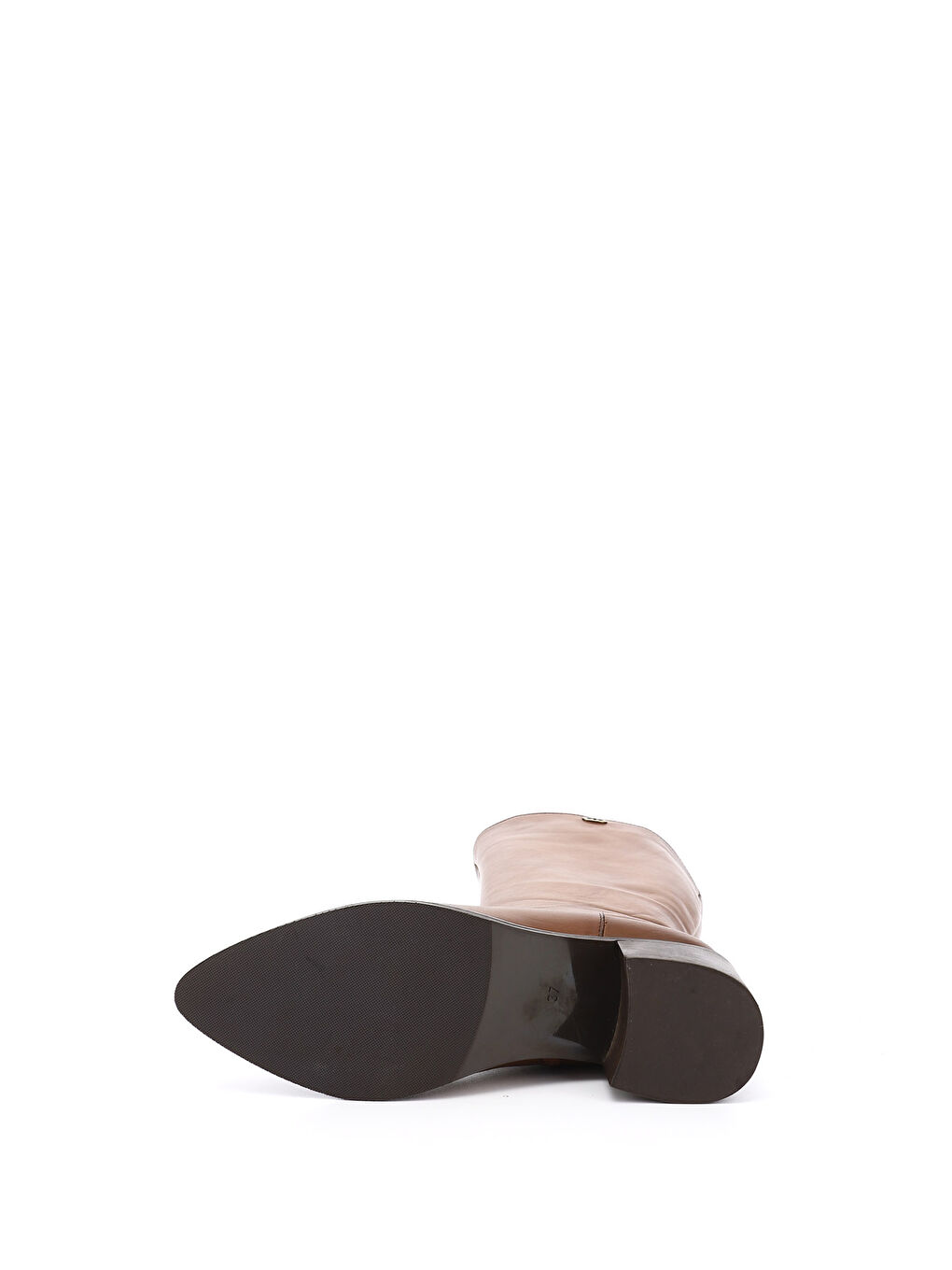 Kadın HAKİ-TABA Sivri Burun Kalın Topuklu Hakiki Deri Çizme-3