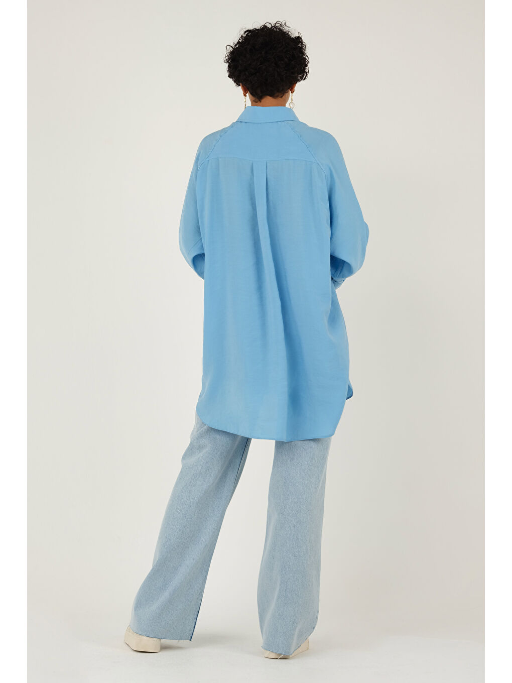 Reglan Kol Modal Gömlek Mavi-2