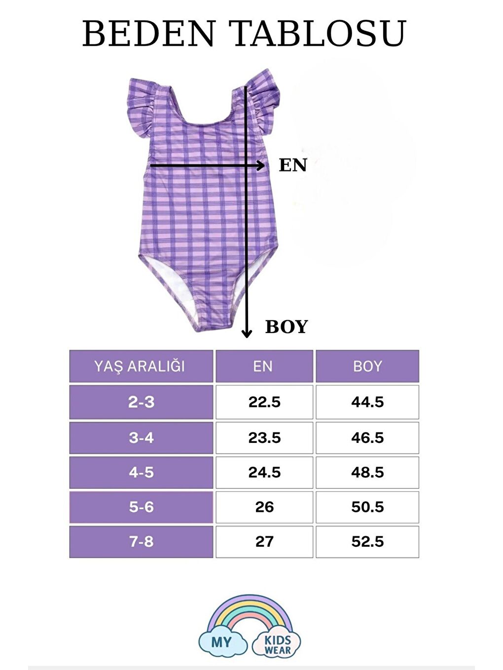 Mor Kız Çocuk Fırfır Detaylı Tasarım Çapraz Askılı Mayo 12736-1