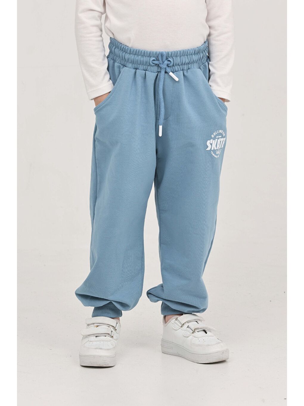 Mavi Erkek Çocuk Skate Baskılı Eşofman Alt-1