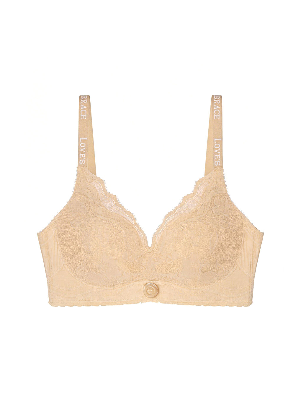 Ekru Kadın Dantelli Ön Ayarlı Döner Mekanizmalı Toparlayıcı Sütyen-1