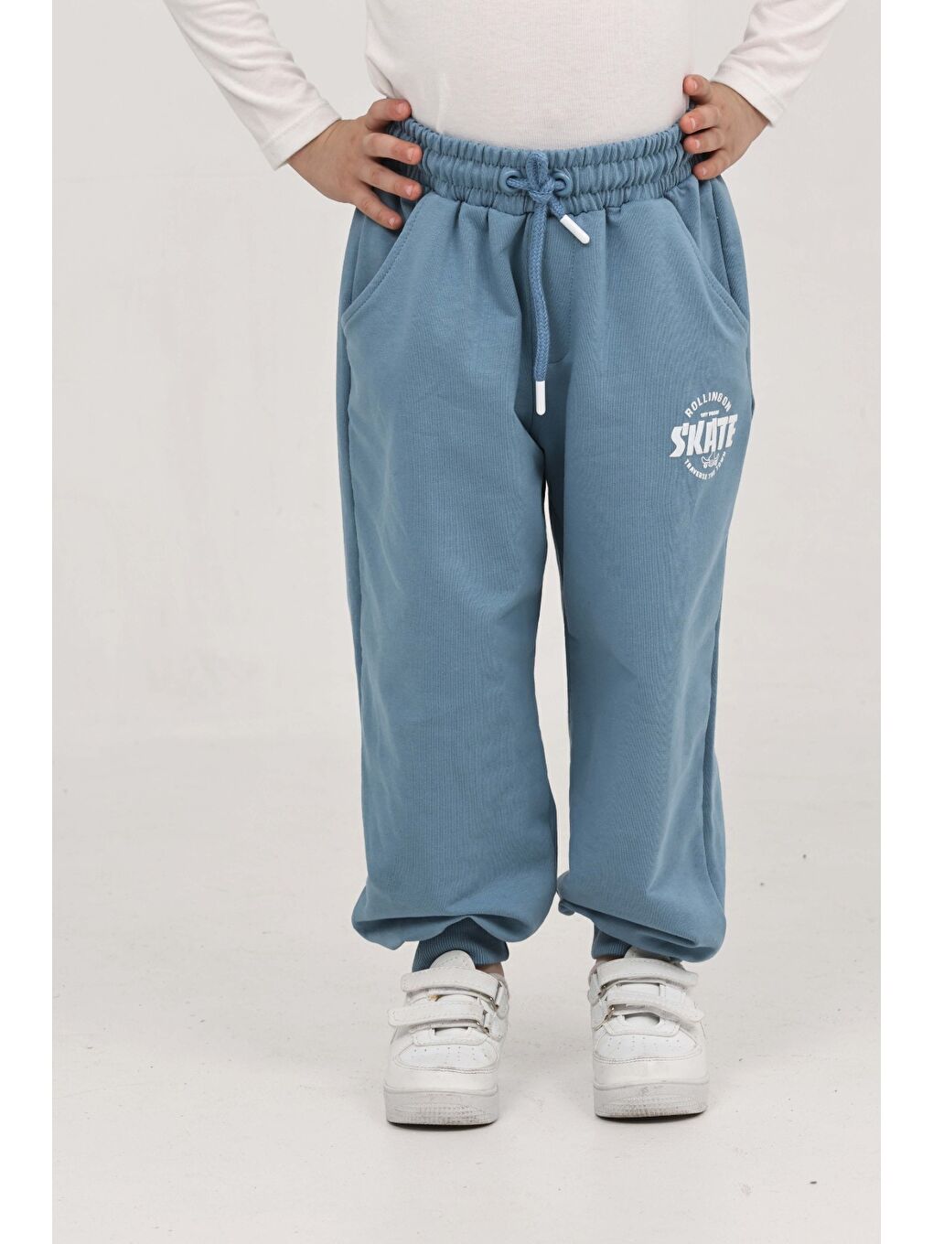 Mavi Erkek Çocuk Skate Baskılı Eşofman Alt-3