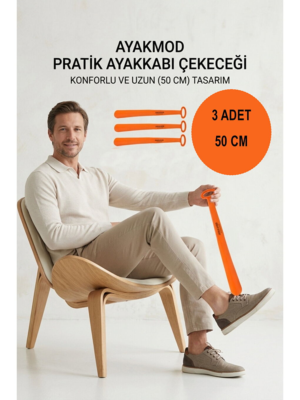 Turuncu Hafif Esnek Büyük Boy 3'lü Ayakkabı Çekeceği-1