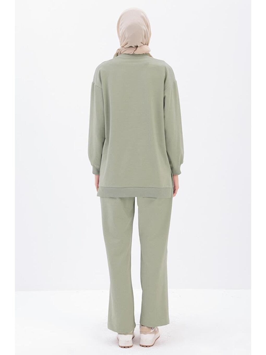 Yeşil Defne-Yanları Şeritli Eşofman Takımı-2