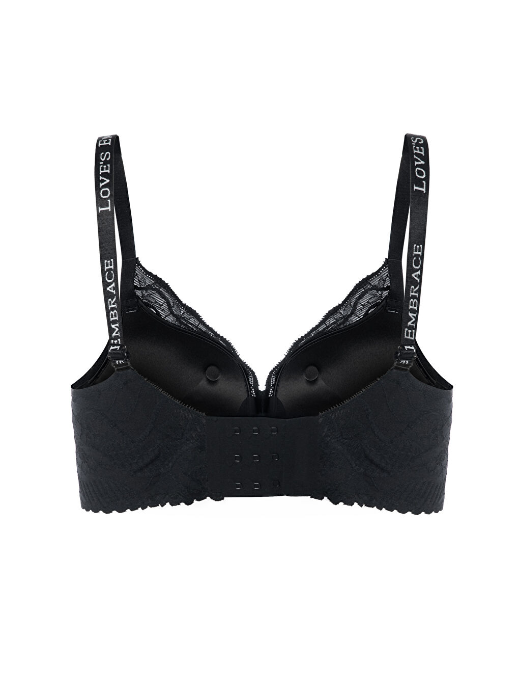 Siyah Kadın Dantelli Ön Ayarlı Döner Mekanizmalı Toparlayıcı Sütyen-3