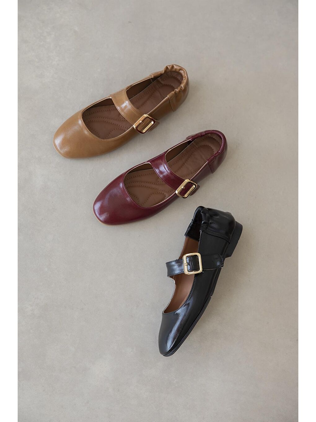 Winny Kadın Toka Detay Deri Babet Bordo-3