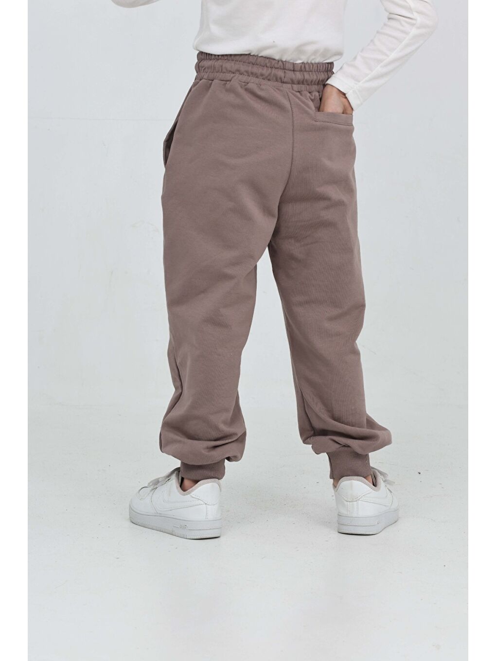 Kahverengi Erkek Çocuk Punteriz Detaylı Eşofman Alt-5