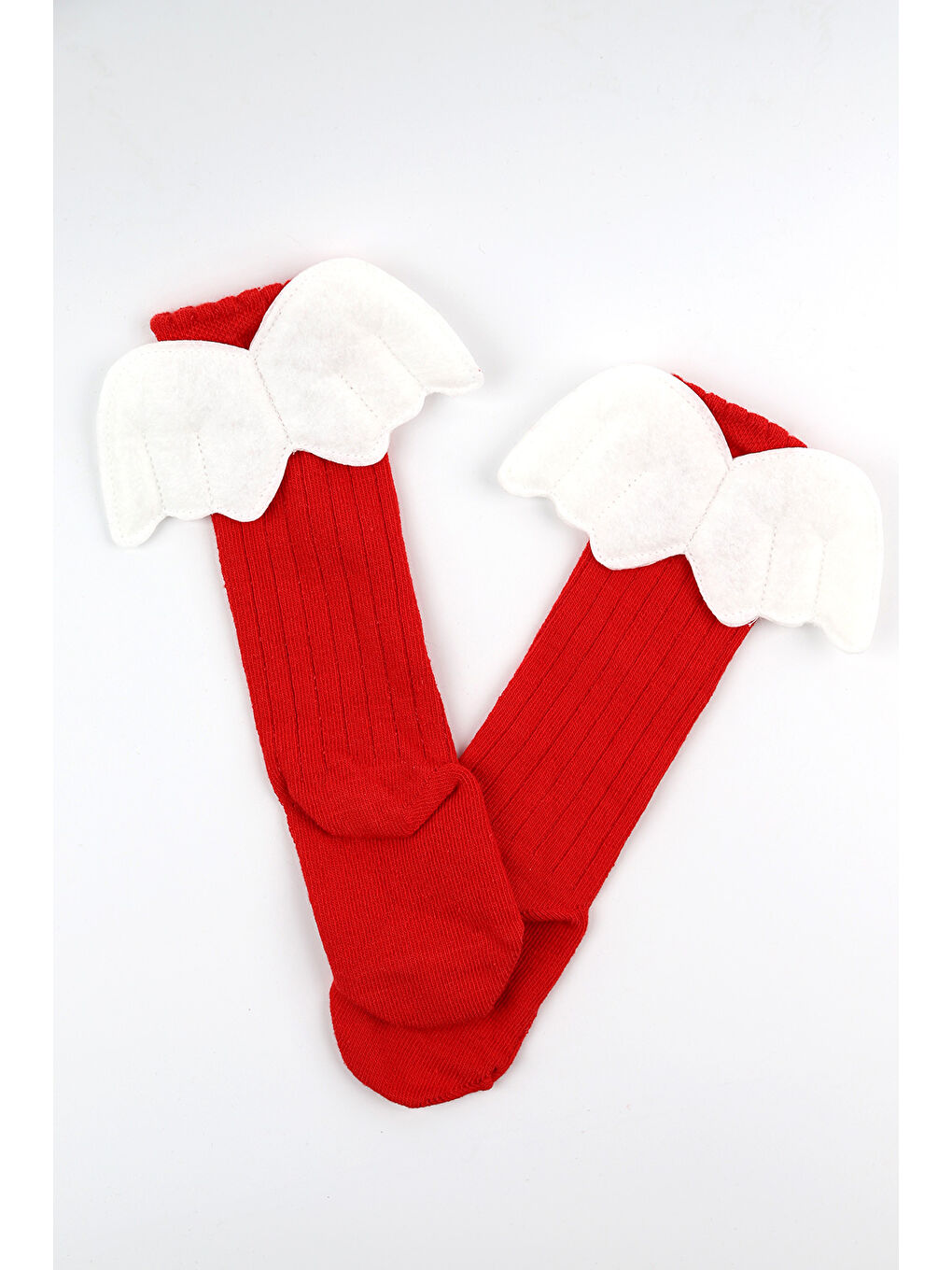 Kırmızı Kanatlı Kız Çocuk Çorap-2