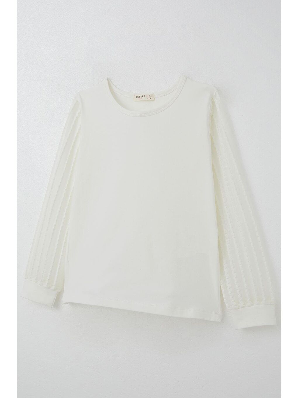 Kız Çocuk Bluz Kolları Tüllü Ekru (8-10 Yaş)-2