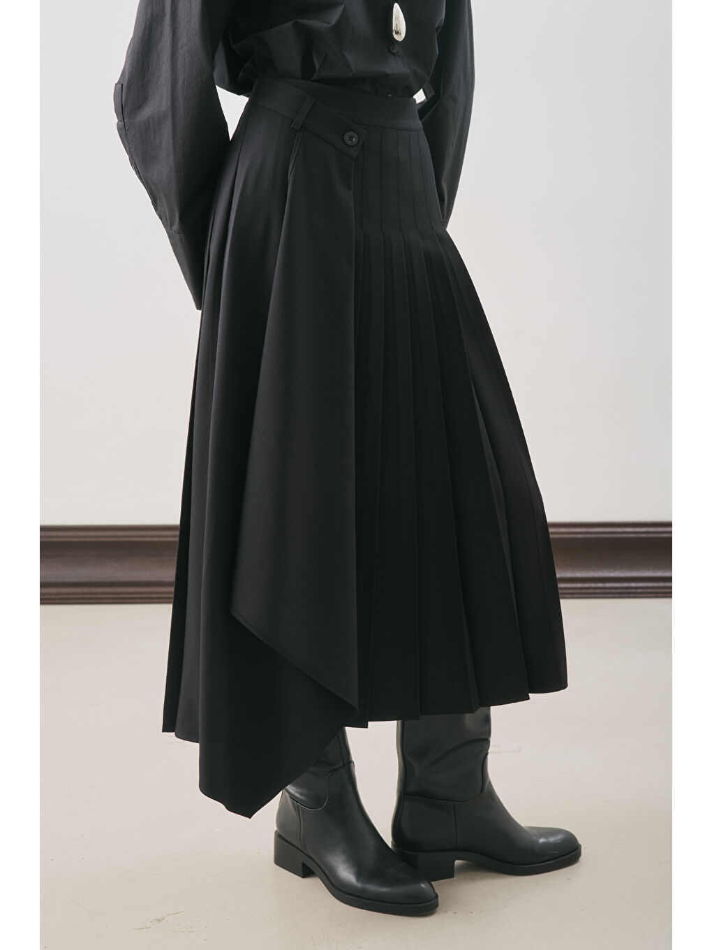 Anvelop Piliseli Etek Siyah-2