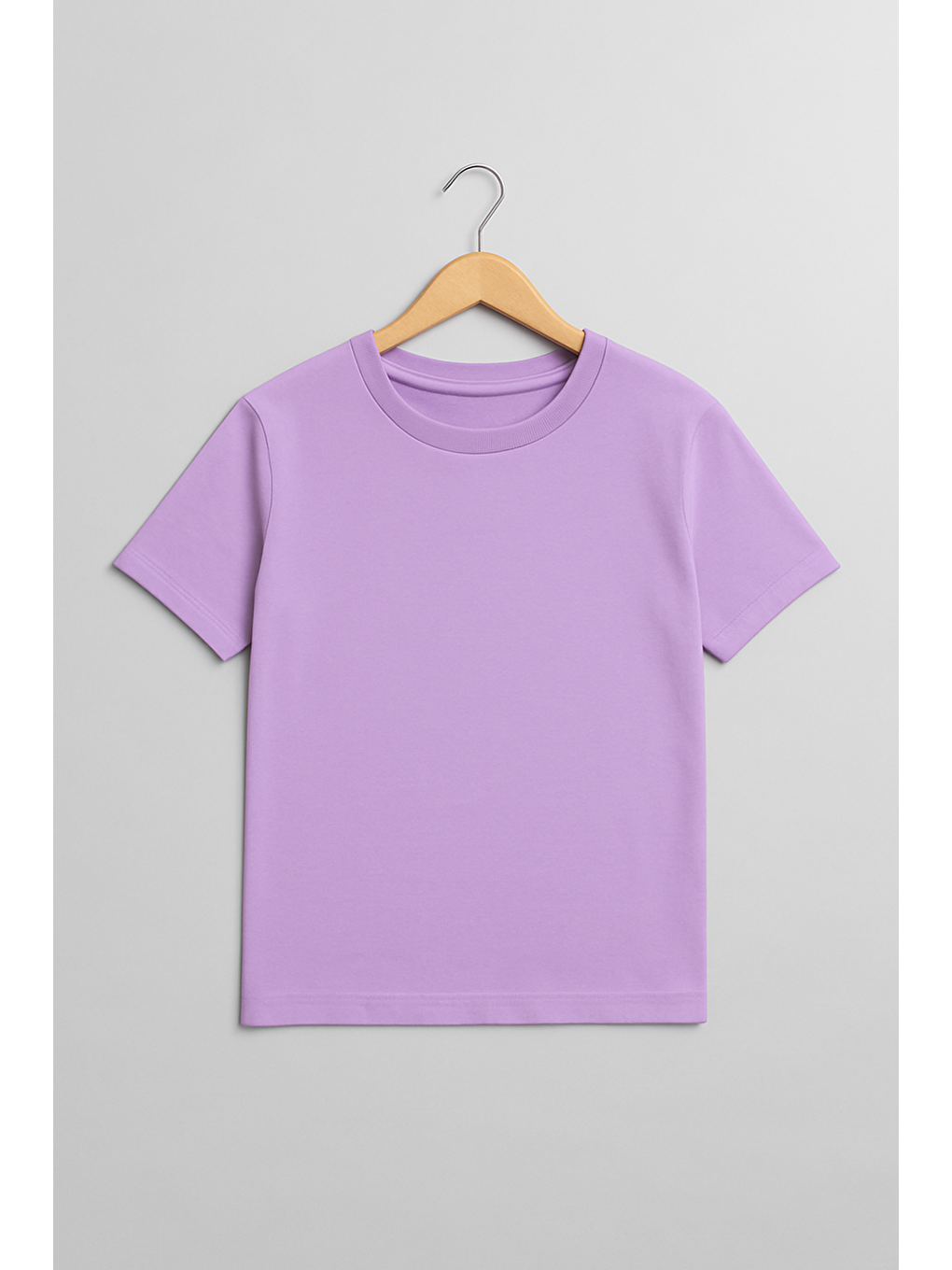 Lila Genç Kız Pamuklu Oversize Kısa Kollu Tshirt