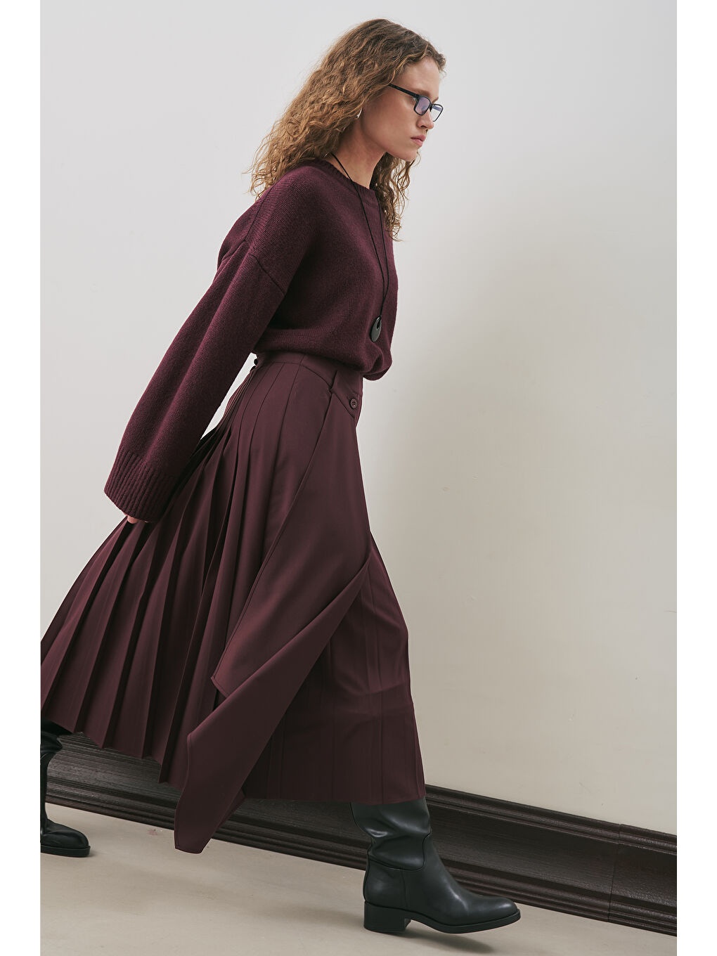 Anvelop Piliseli Etek Bordo-1