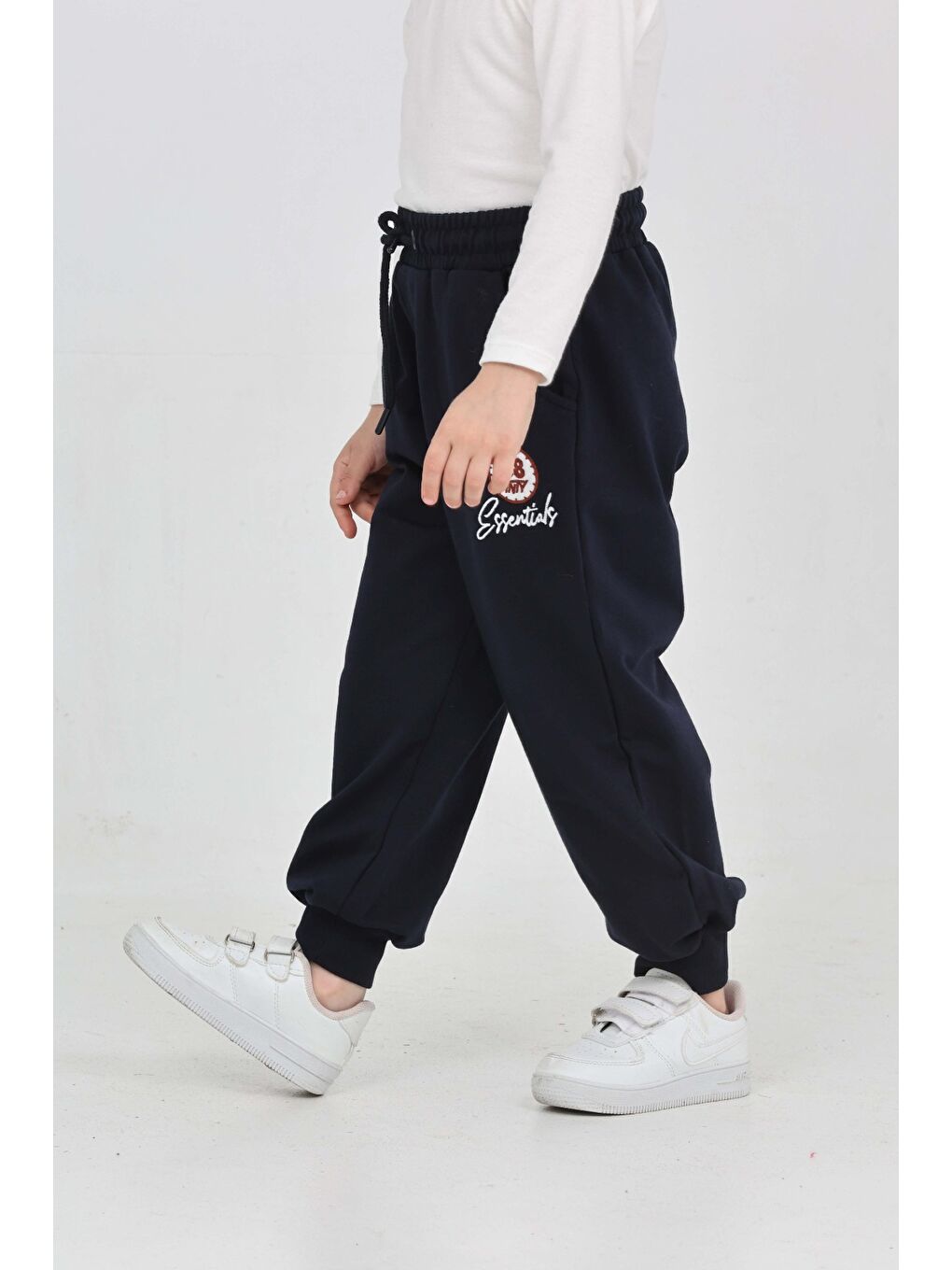 Lacivert Erkek Çocuk 98 Nakışlı Eşofman Alt-4