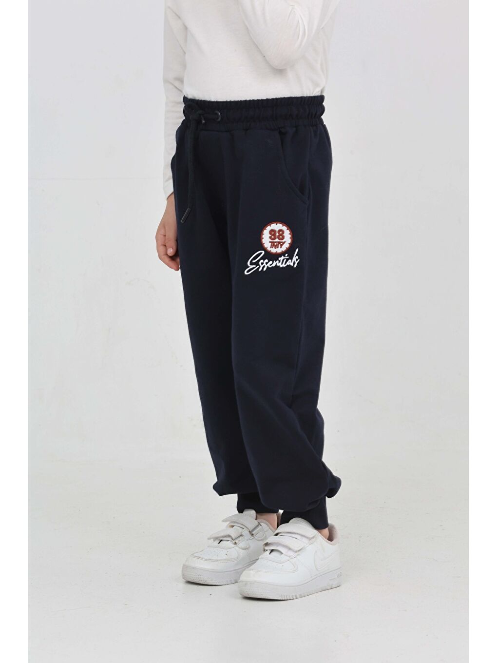 Lacivert Erkek Çocuk 98 Nakışlı Eşofman Alt-5