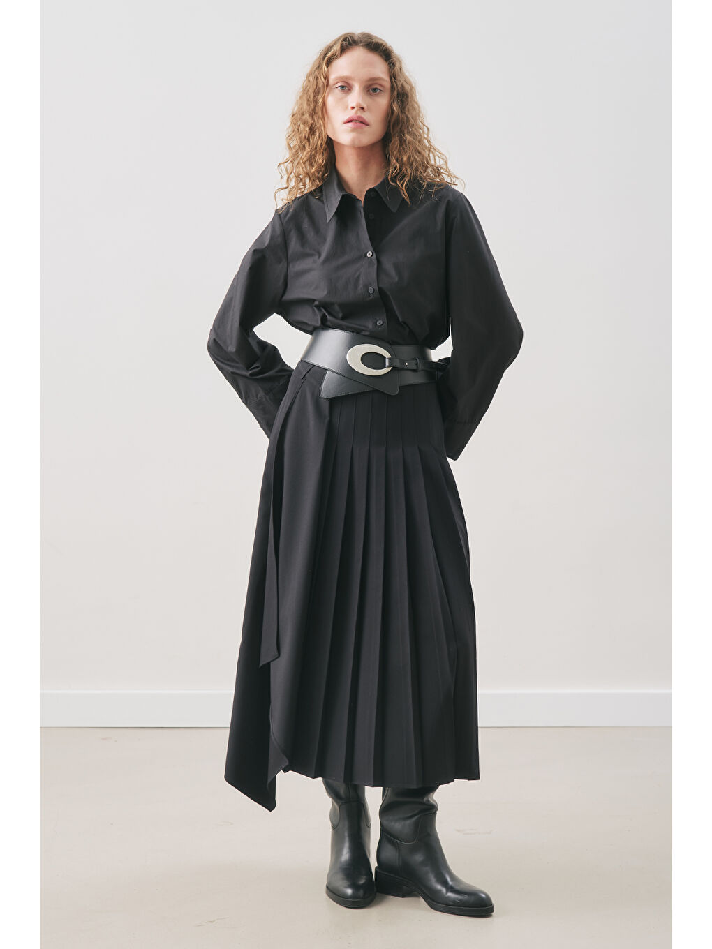 Anvelop Piliseli Etek Siyah-5