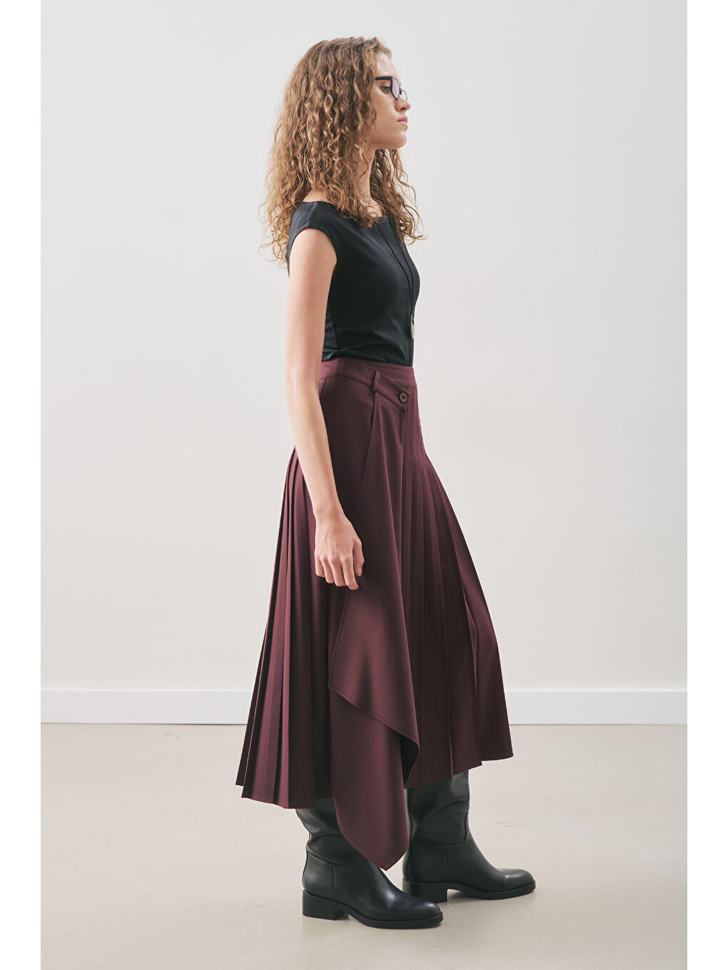 Anvelop Piliseli Etek Bordo-3