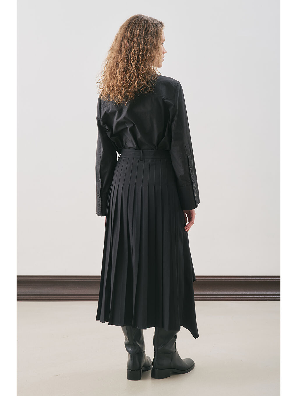 Anvelop Piliseli Etek Siyah-6