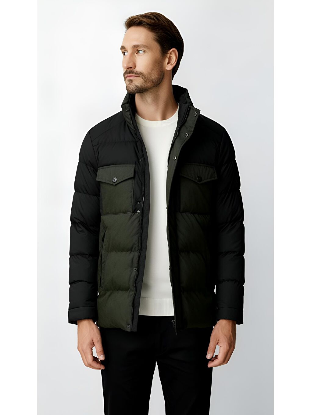 Erkek Siyah Şişme Mont-1