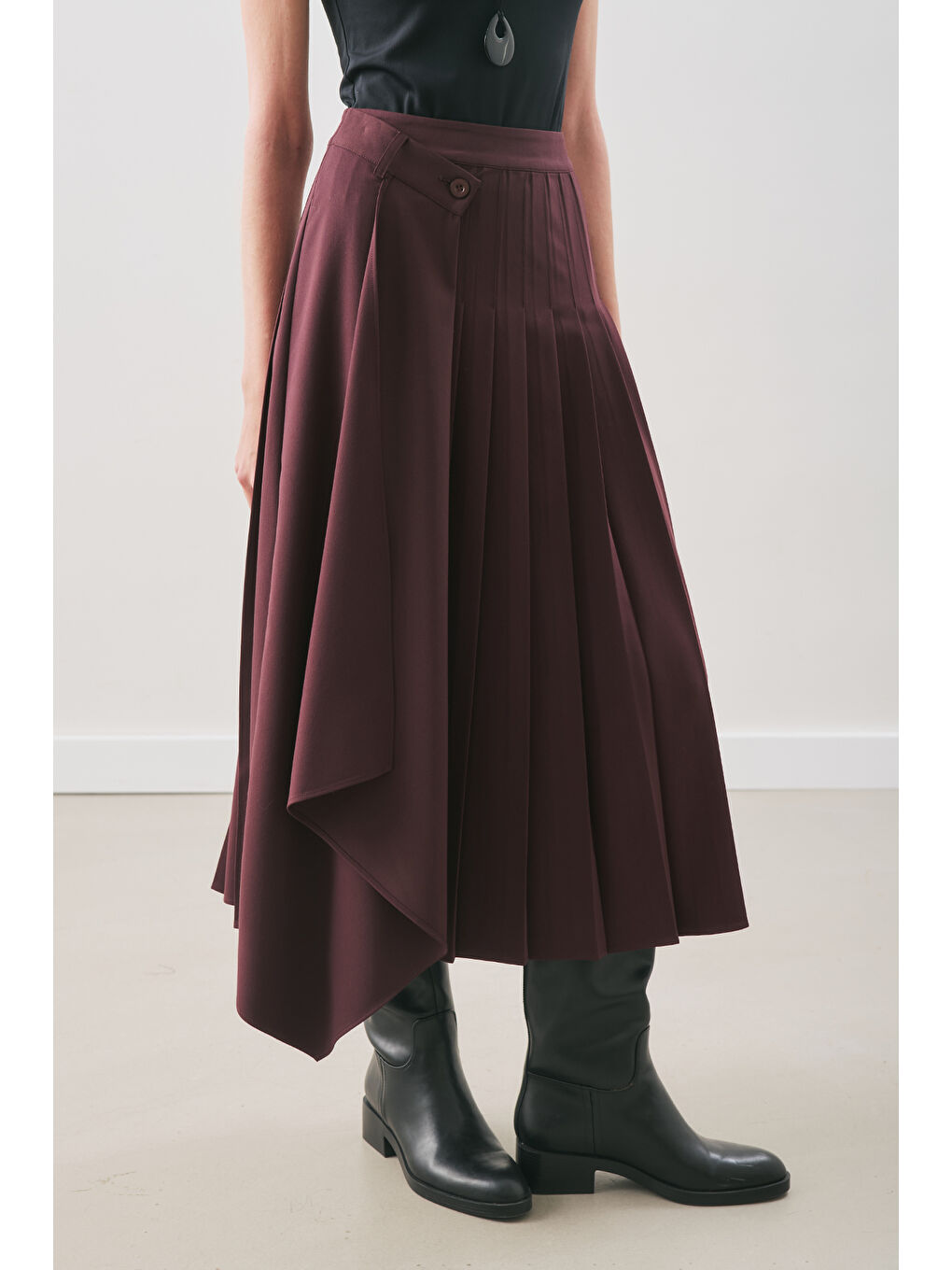 Anvelop Piliseli Etek Bordo-4