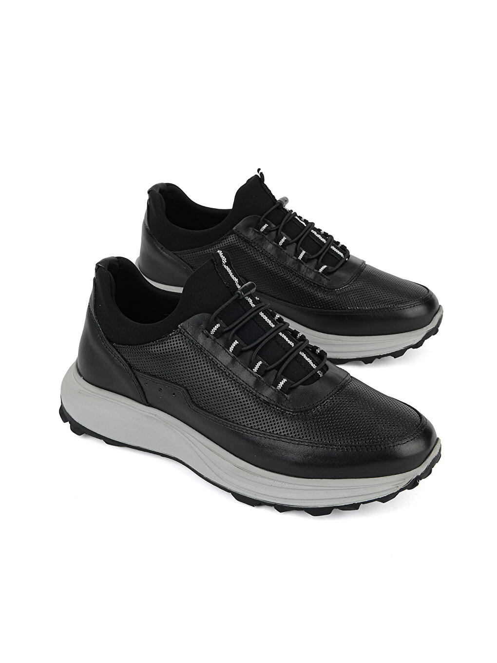 Erkek Hakiki Deri Sneaker 161423Z522 Siyah-1
