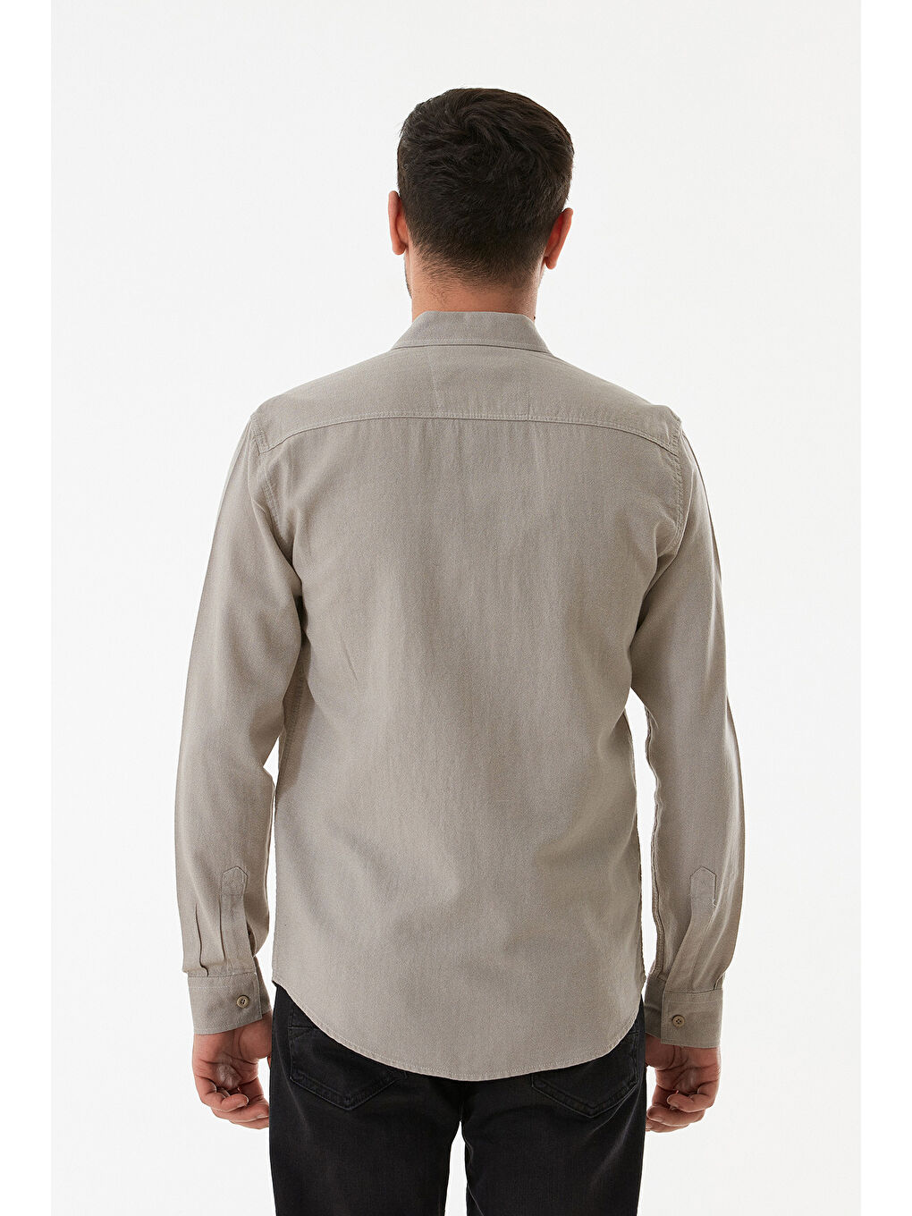 Bej Basic Cepli Düğmeli Gömlek-1