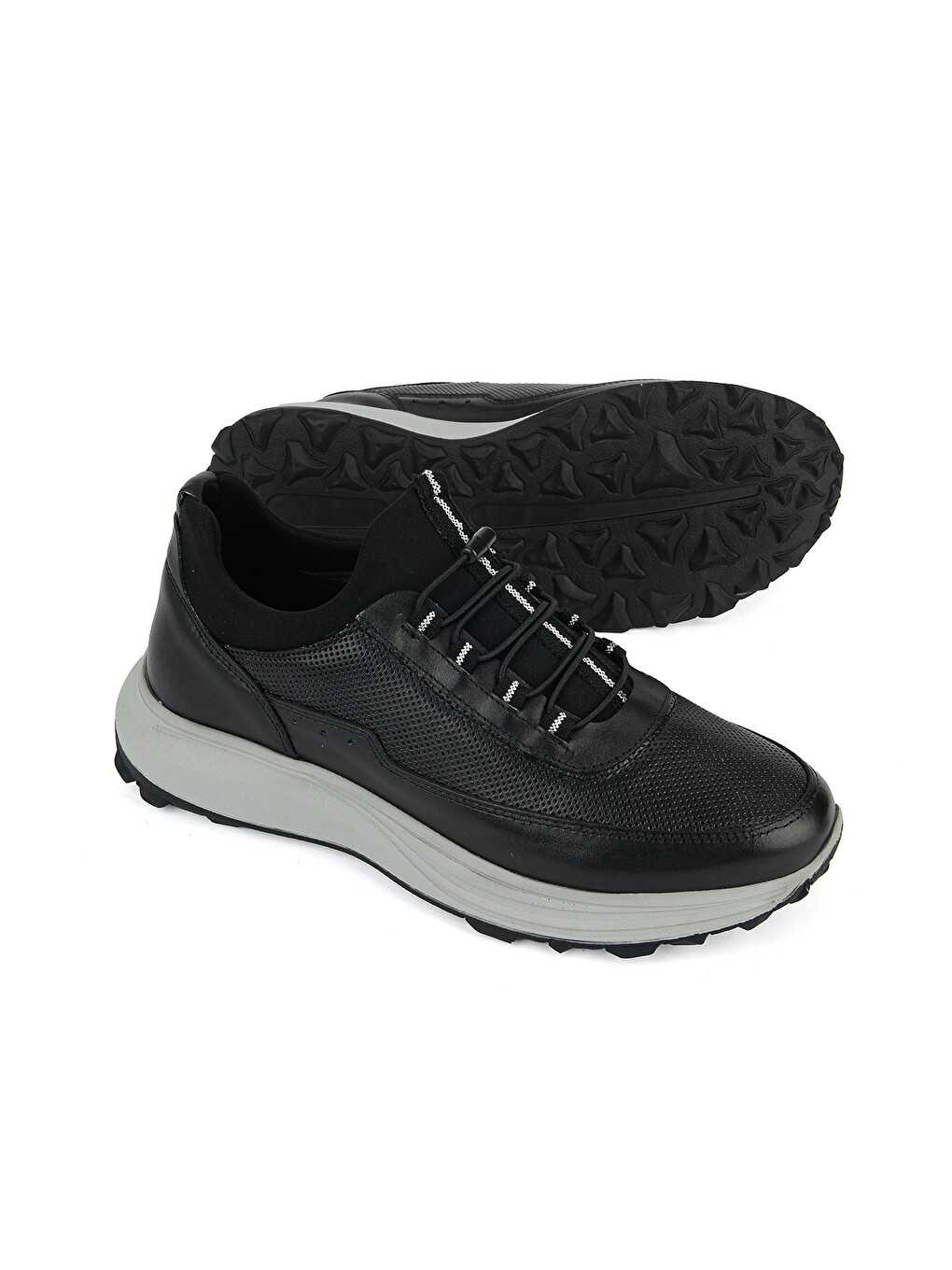 Erkek Hakiki Deri Sneaker 161423Z522 Siyah-3