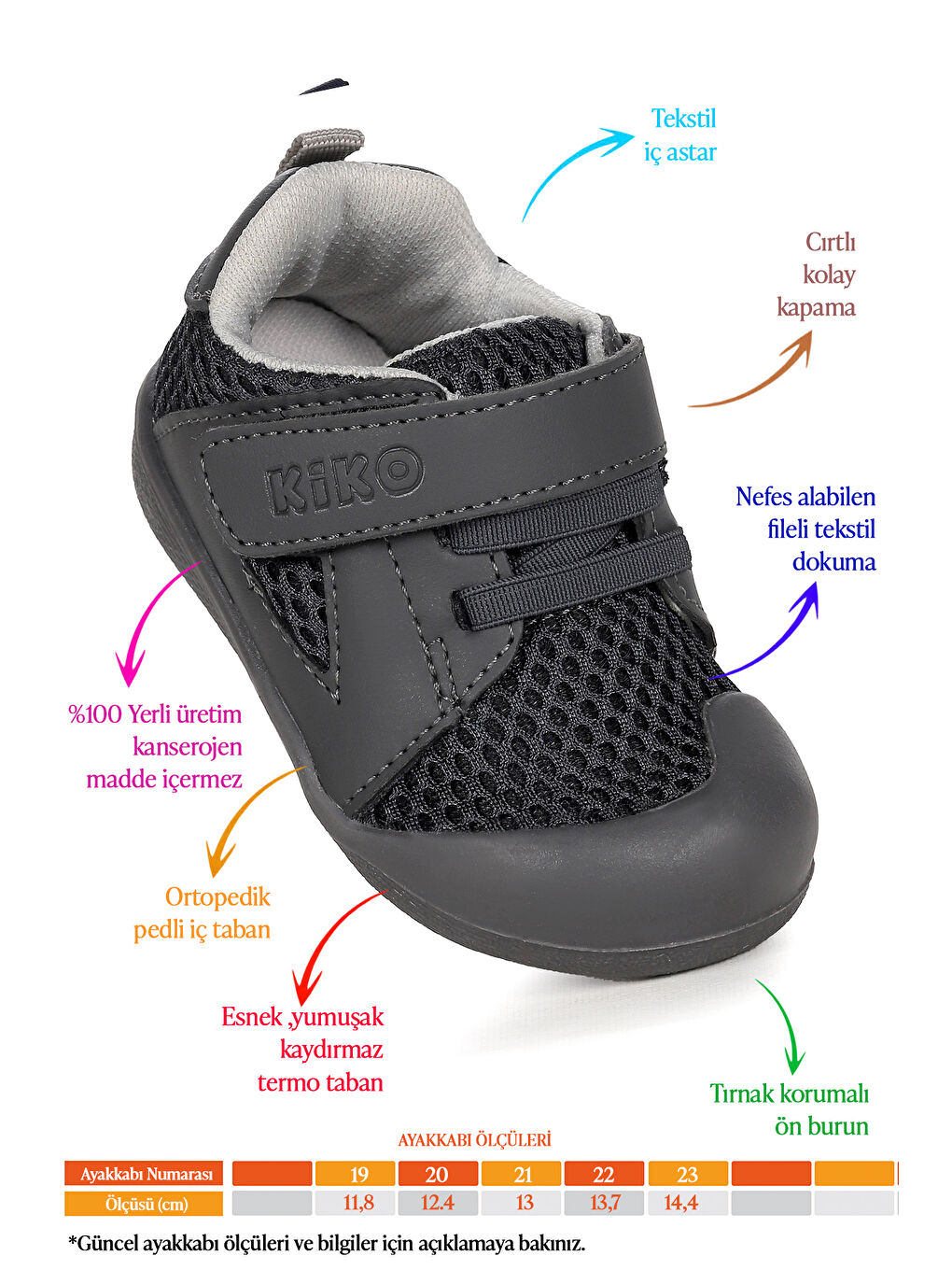 Gri Puppies Cırtlı Kız Bebek İlk Adım Ortopedik Günlük Ayakkabı-1