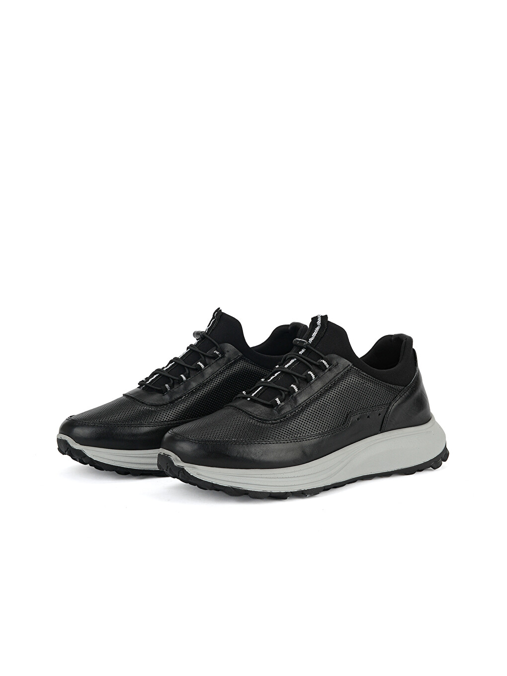 Erkek Hakiki Deri Sneaker 161423Z522 Siyah-4