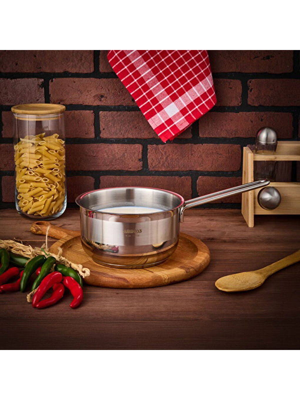 Gri Saphire Kapaksız Sütlük - Inox - 16 cm