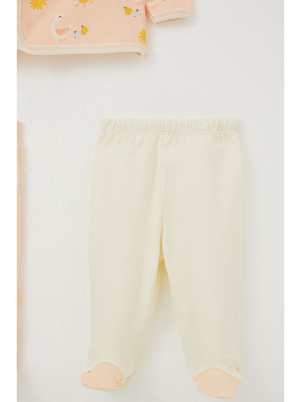 Pembe Kız Bebek Hastane Çıkışı 3 Lü Sevimli Ördek Desenli Somon (0-4 Ay)-4