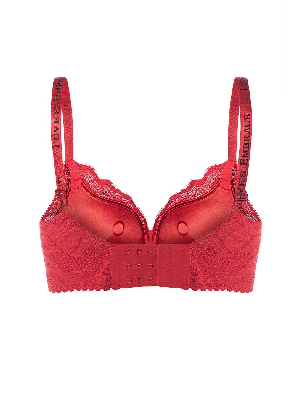 Kırmızı Kadın Dantelli Ön Ayarlı Döner Mekanizmalı Toparlayıcı Sütyen-2