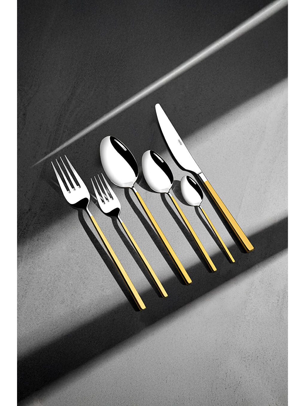 Sarı Gloria Altın Sade 12 Kişilik 72 Parça Çatal Kaşık Bıçak Takımı