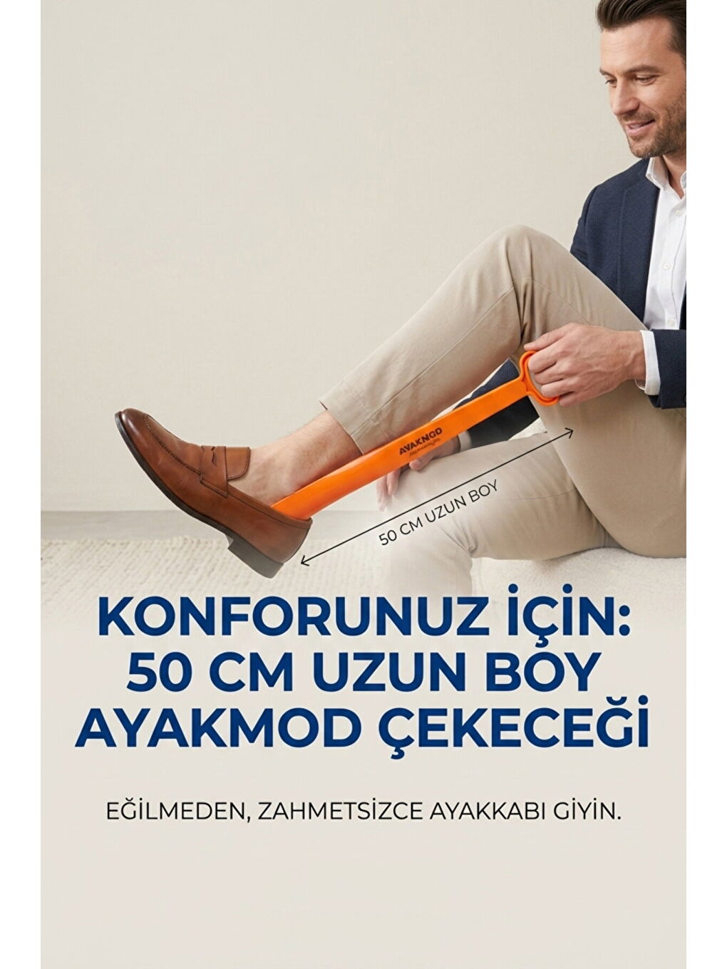 Renksiz Turuncu Hafif Esnek Büyük Boy Ayakkabı Çekeceği-2