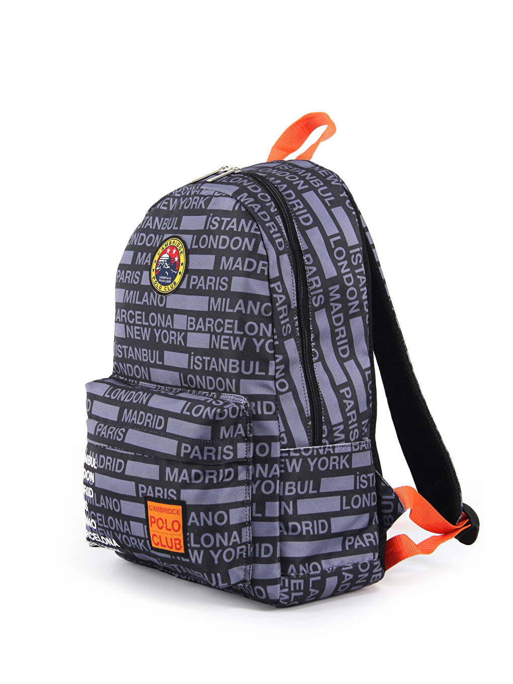 Siyah Cities Ön Bölmeli Unisex Sırt Çantası-1