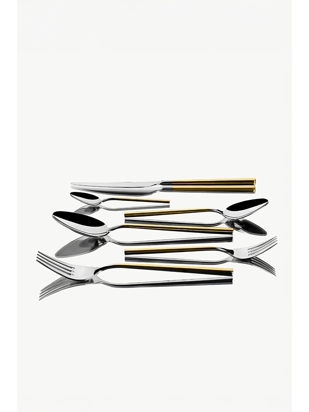 Sarı Gloria Altın Sade 12 Kişilik 72 Parça Çatal Kaşık Bıçak Takımı-2