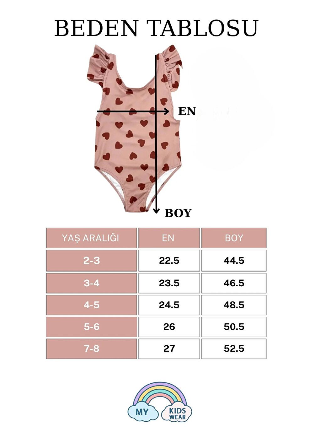 Kahverengi Kız Çocuk Fırfır Detaylı Tasarım Çapraz Askılı Mayo 12718-1