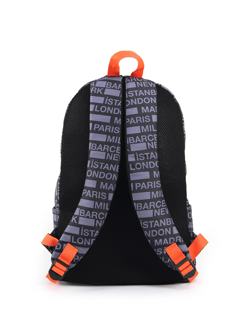 Siyah Cities Ön Bölmeli Unisex Sırt Çantası-3