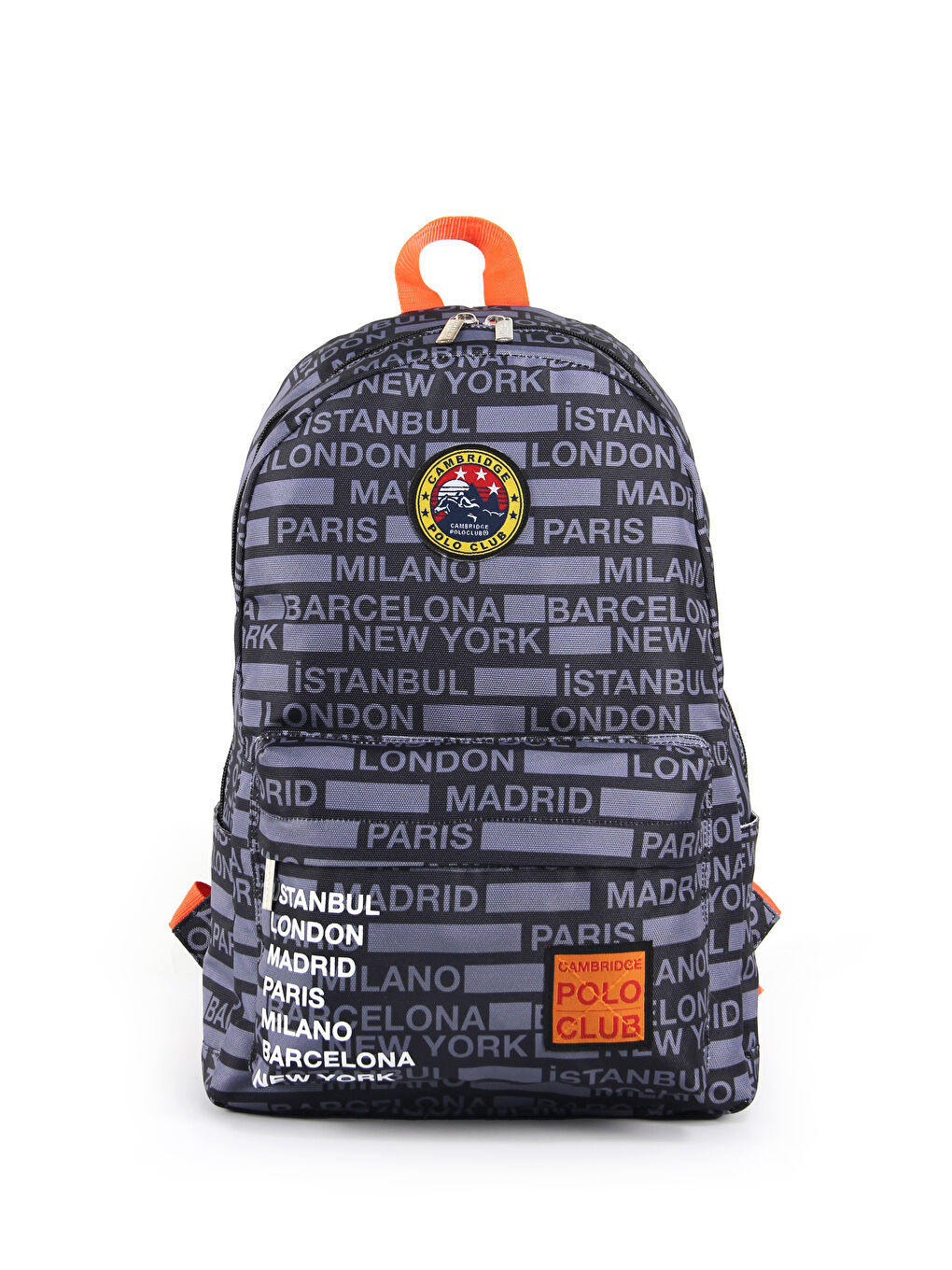 Siyah Cities Ön Bölmeli Unisex Sırt Çantası-4