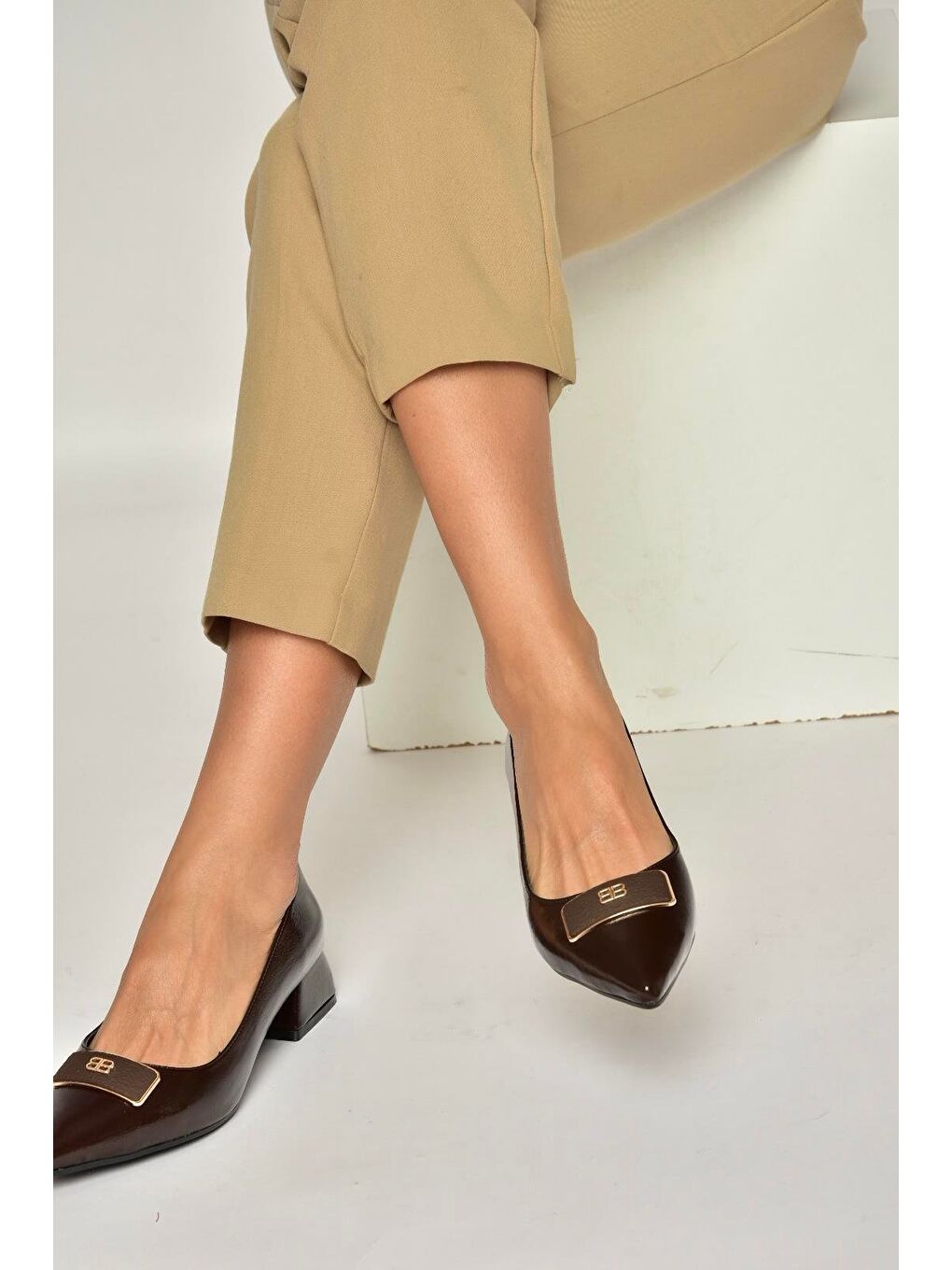 Kahverengi Kadın Topuklu Ayakkabı Y820771260-3