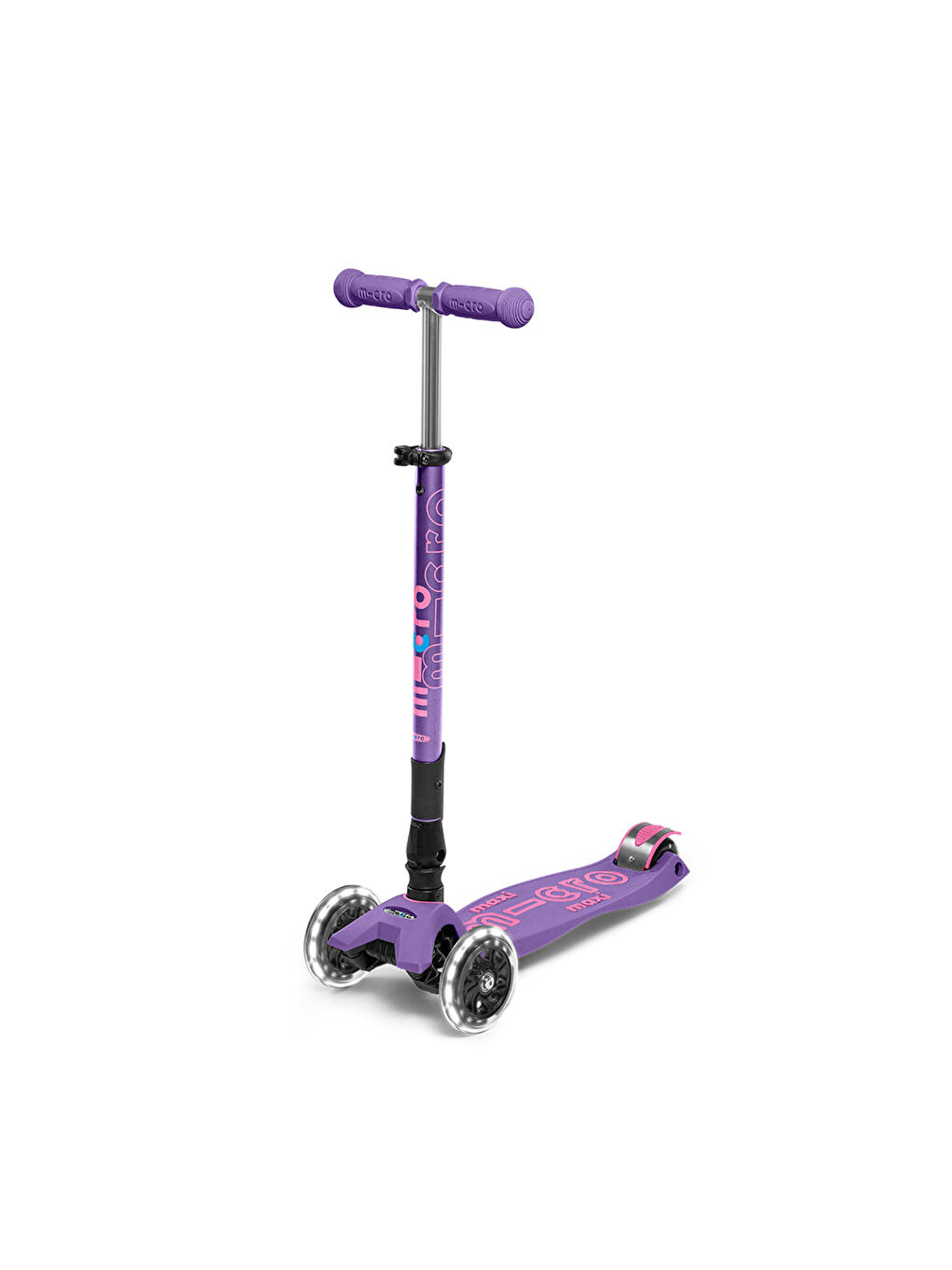 Micro Mor Maxi Deluxe LED Foldable 3 Tekerlekli Scooter Purple