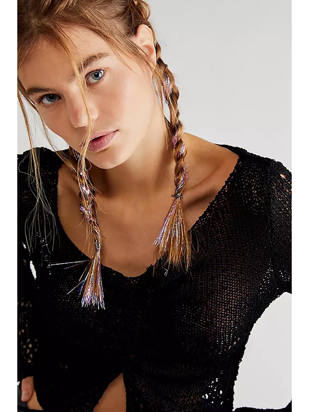 Simli Saç Işıltısı Hair Tinsel Simli Saç İpleri Fuşya Tel Tel- Tokasız-4