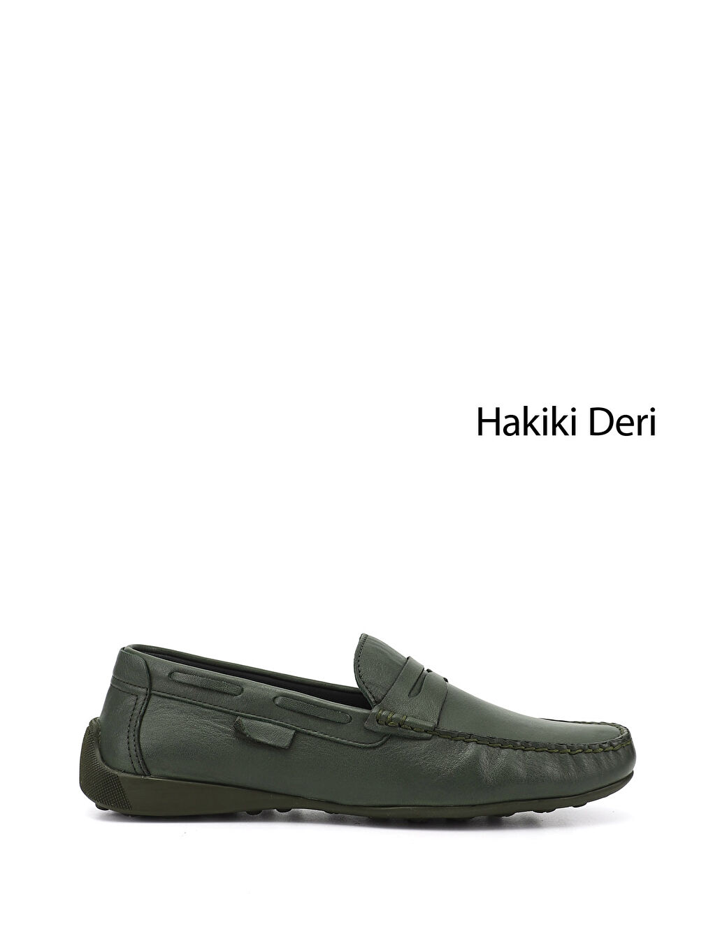 Erkek HAKİ-YEŞİL Rok Hakiki Deri Loafer Ayakkabı