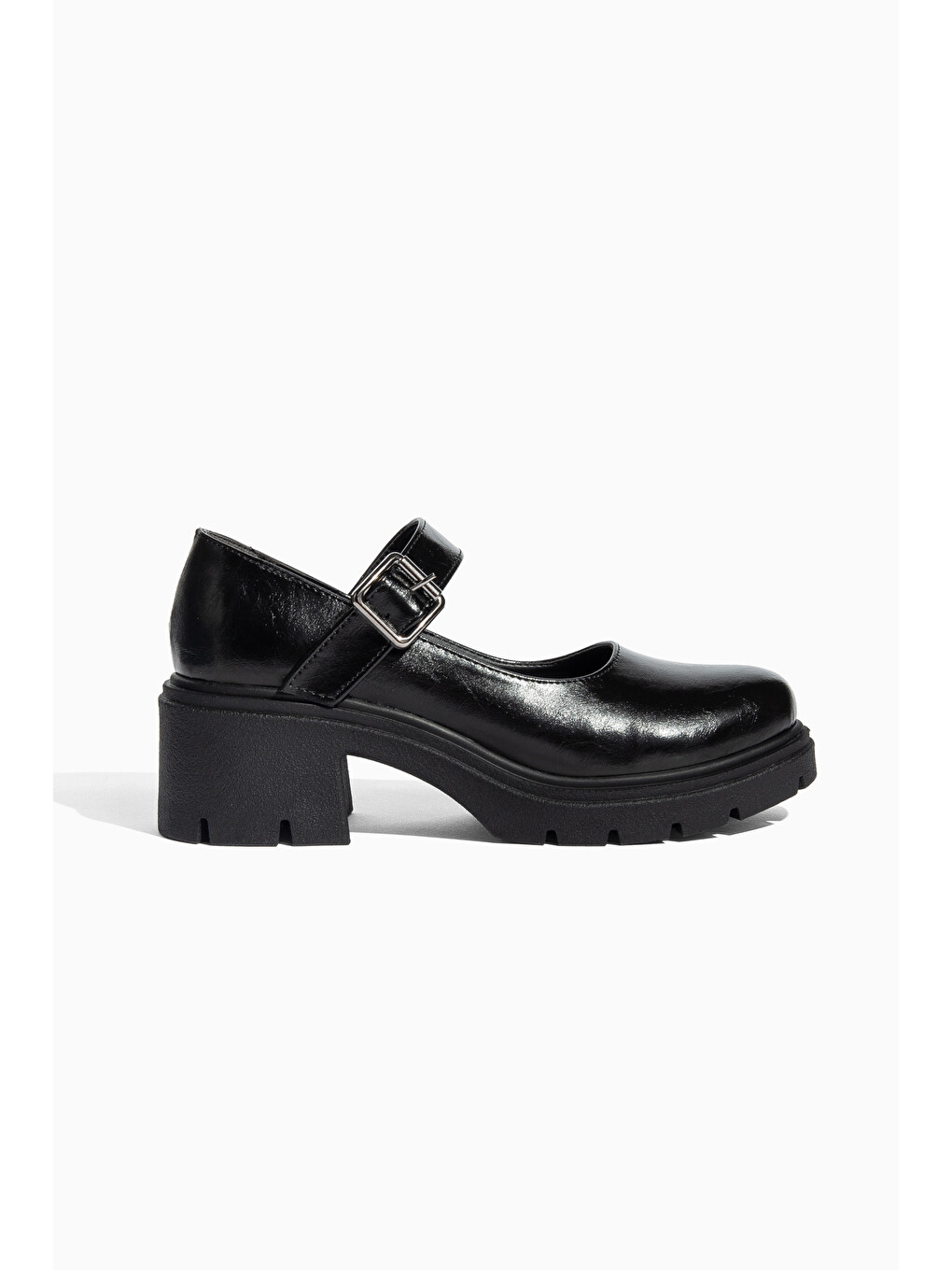 Siyah D0706 Günlük Klasik Topuklu Loafer Kadın Ayakkabı