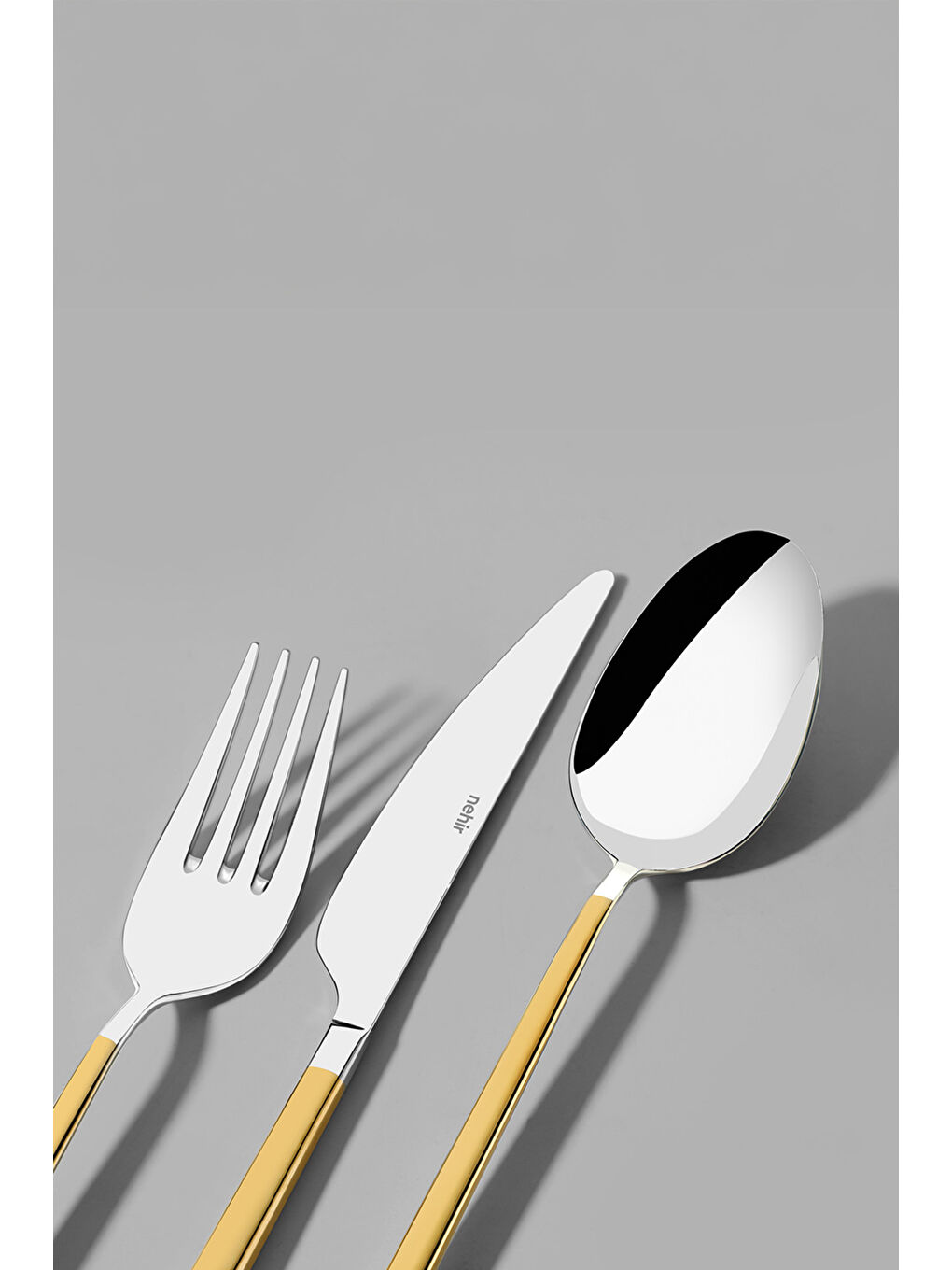 Sarı Gloria Altın Sade 12 Kişilik 72 Parça Çatal Kaşık Bıçak Takımı-5