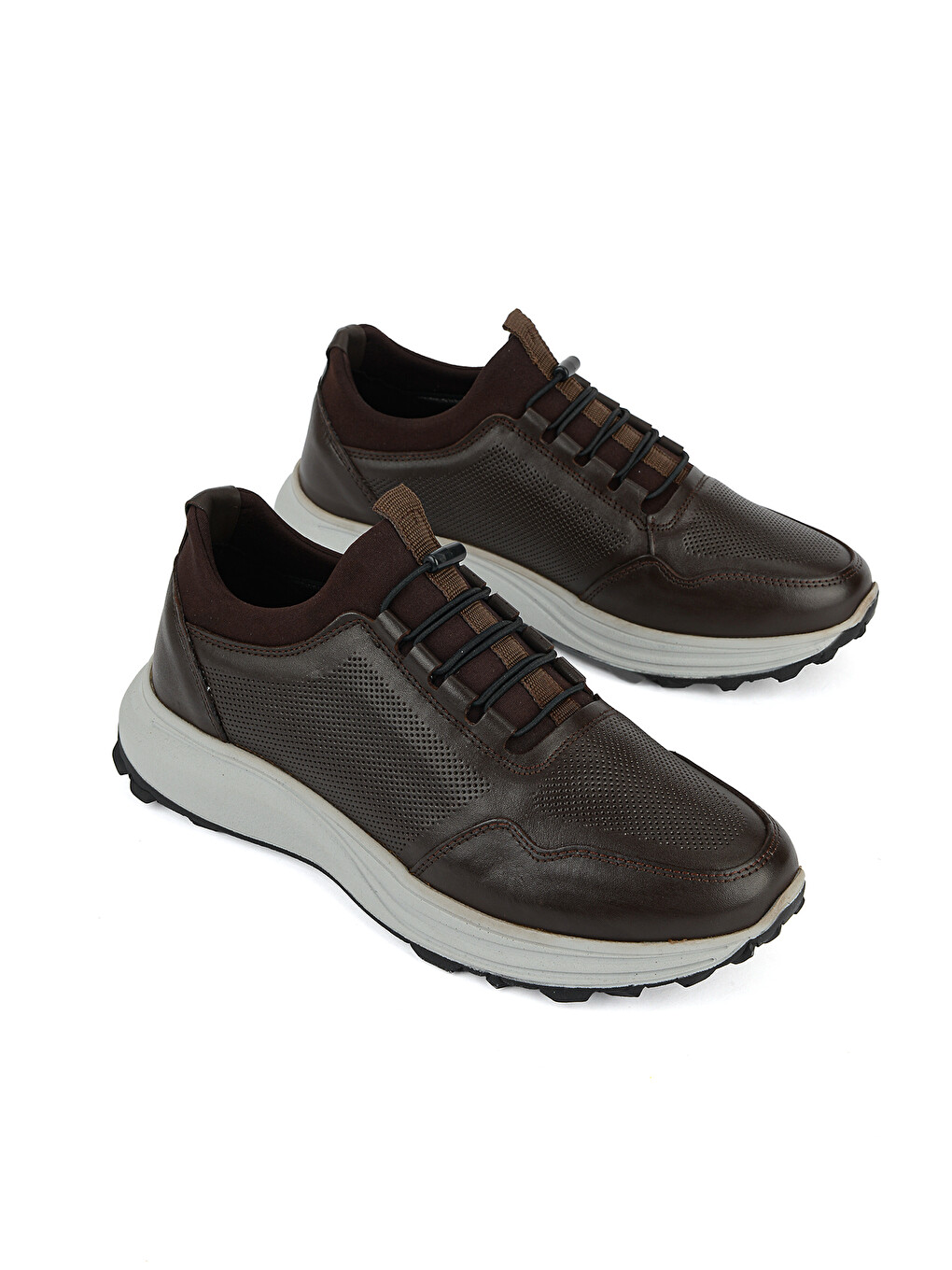 Kahverengi Erkek Hakiki Deri Sneaker 161423Z521 Kahve-1