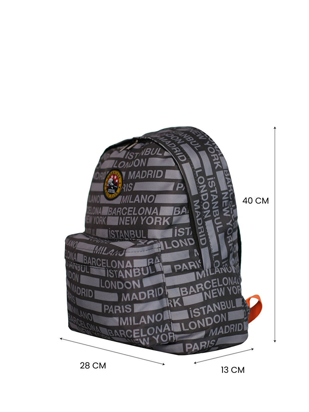 Siyah Cities II Ön Cepli Unisex Sırt Çantası-4
