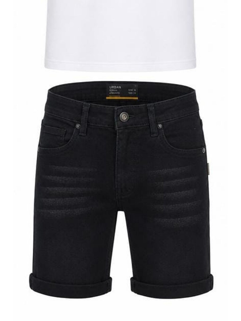 Siyah Erkek Çocuk Elastanlı Jean Şort Pnt6011-1