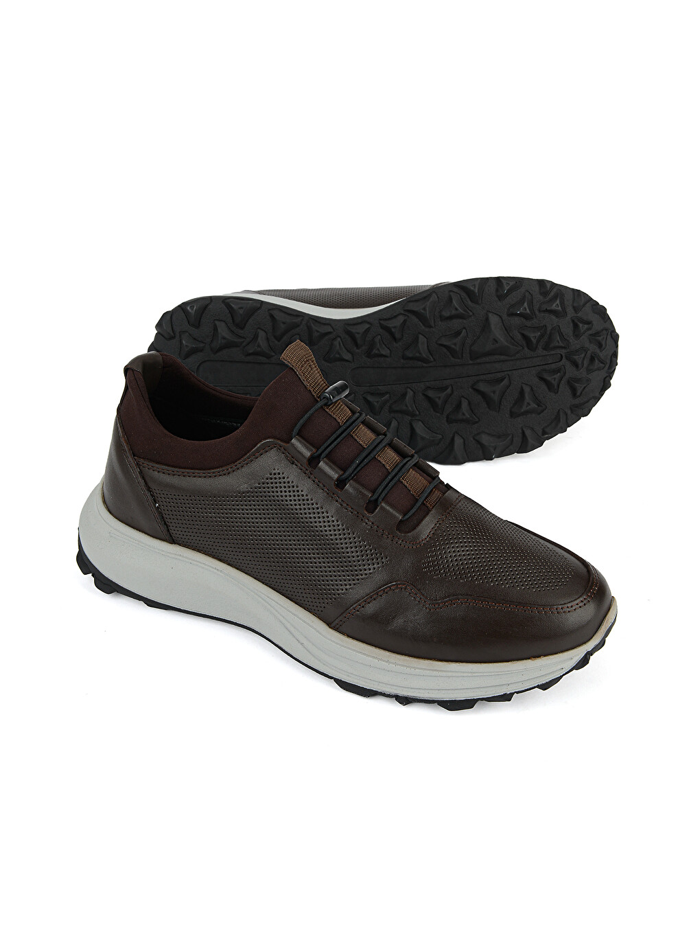 Kahverengi Erkek Hakiki Deri Sneaker 161423Z521 Kahve-3
