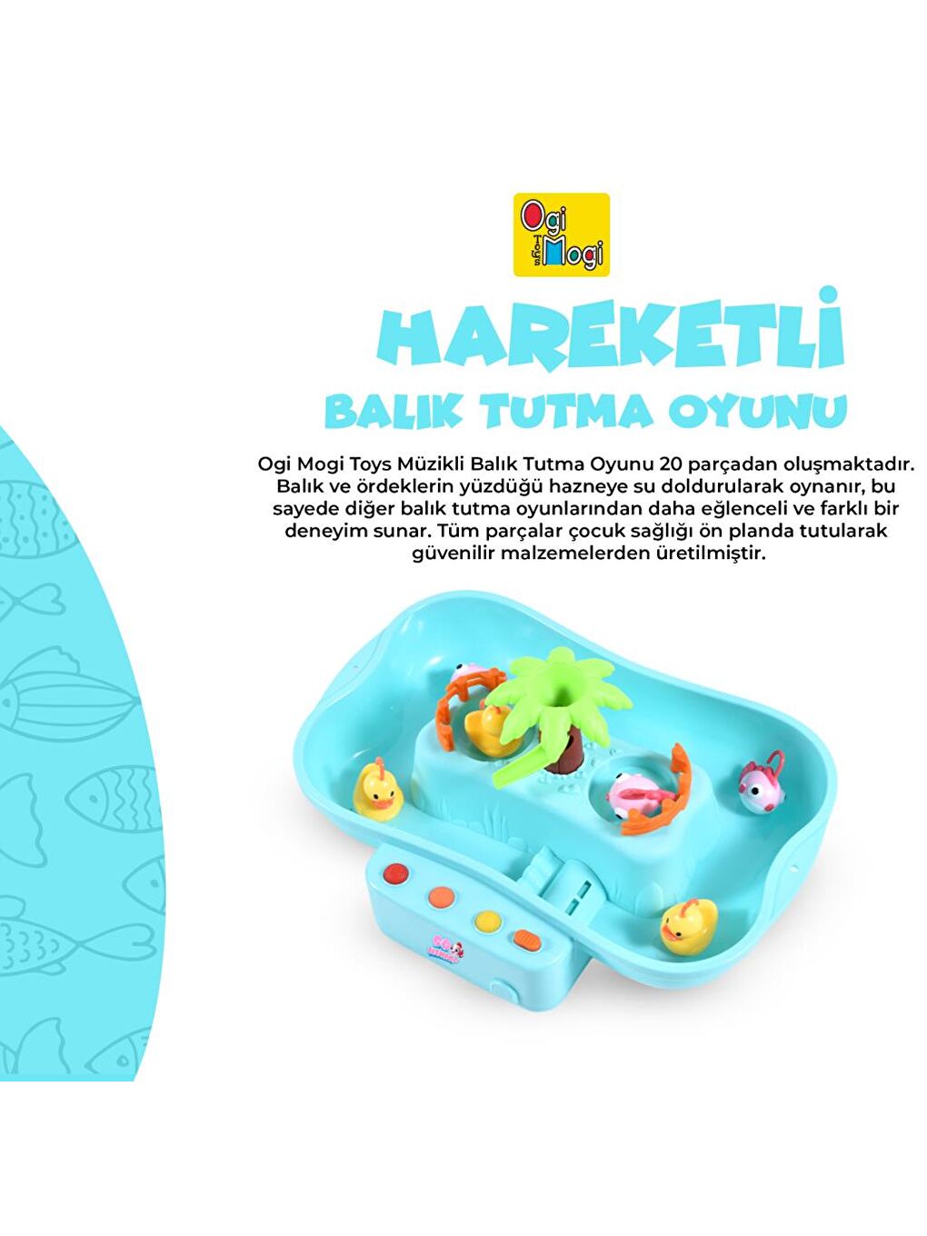 Ogi Mogi Toys Pilli Müzikli Hareketli Balık Tutma Oyunu - 9