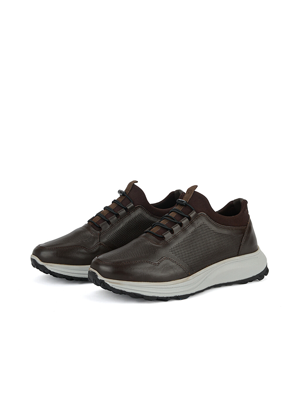 Kahverengi Erkek Hakiki Deri Sneaker 161423Z521 Kahve-4